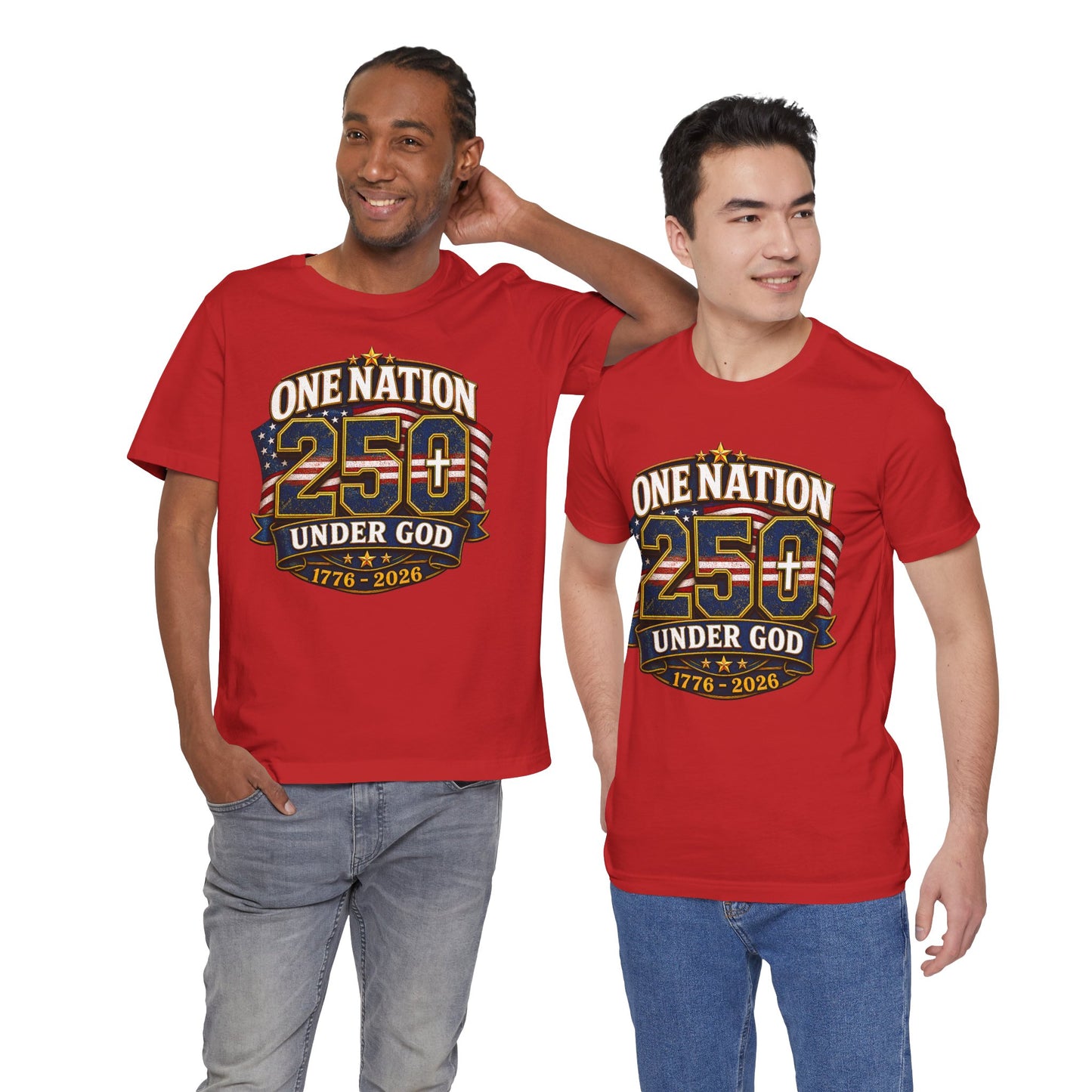 250th USA Independence T-Shirt — "One Nation Under God" 1776–2026 Patriotic Tee