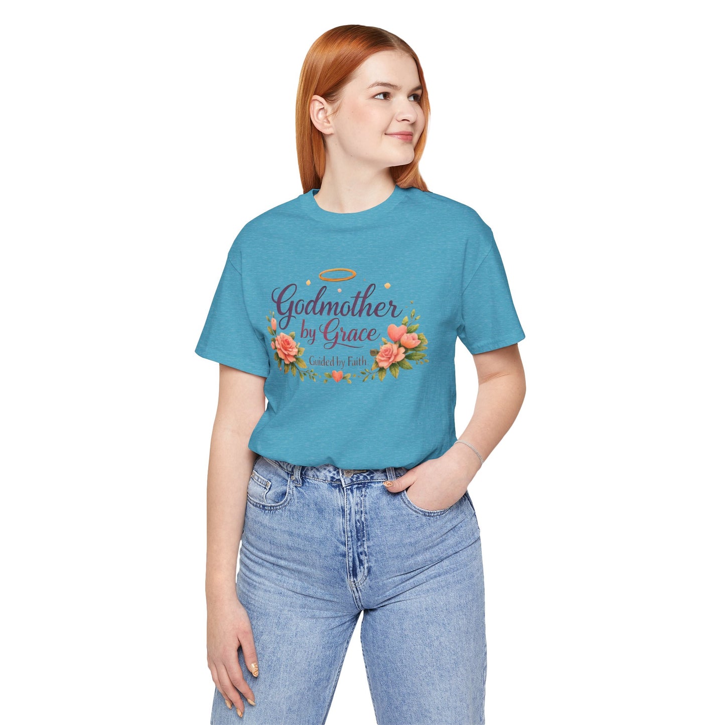 Godmother by Grace Floral Tee — 'Guided by Faith' Godmother T-Shirt