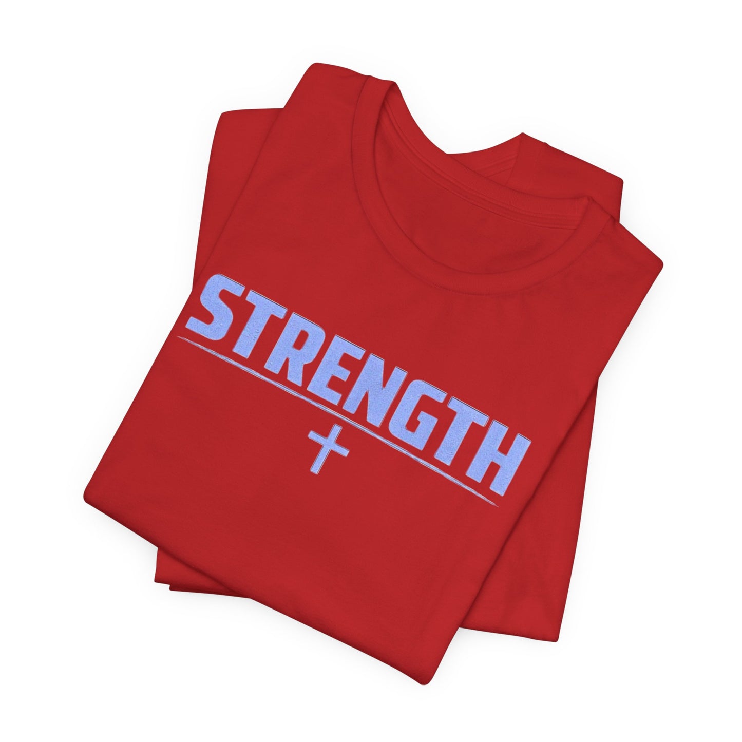 Strength with Cross Tee — Minimal Motivational Fitness Shirt