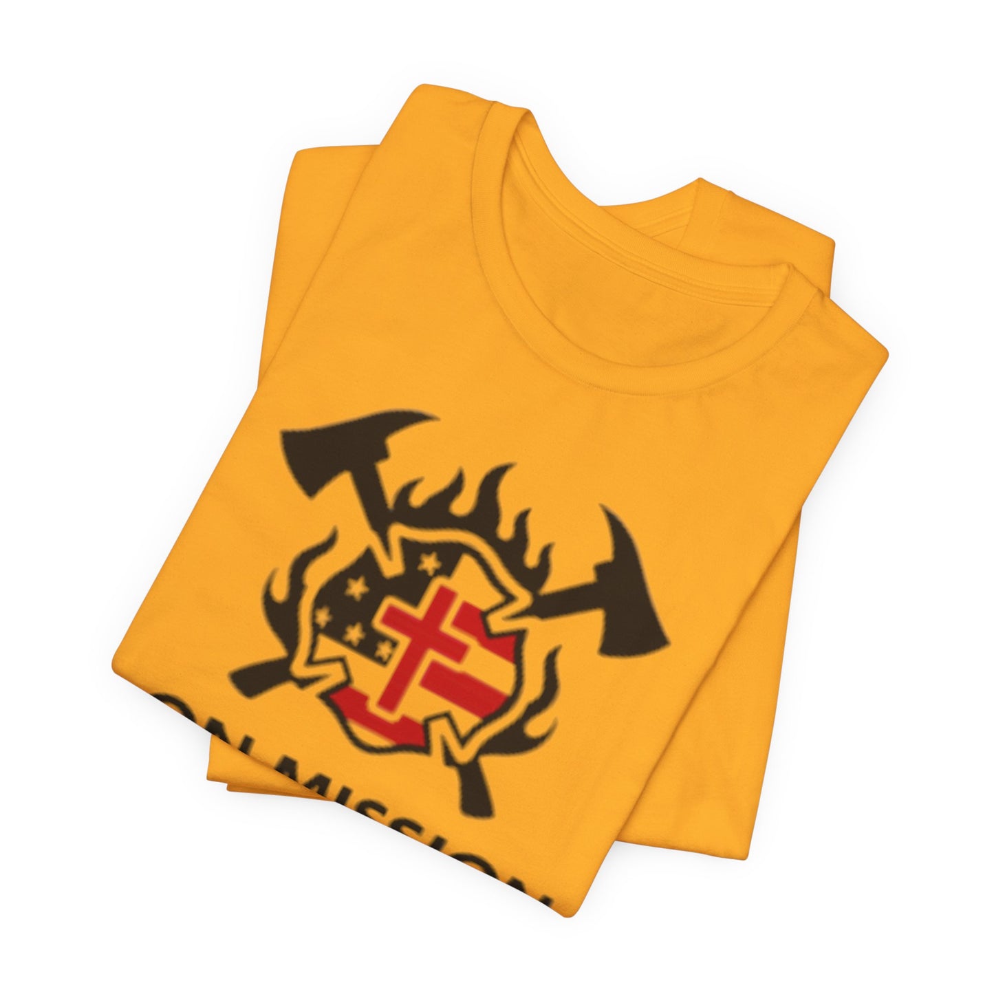 On Mission Christian Cross & American Flag T‑Shirt