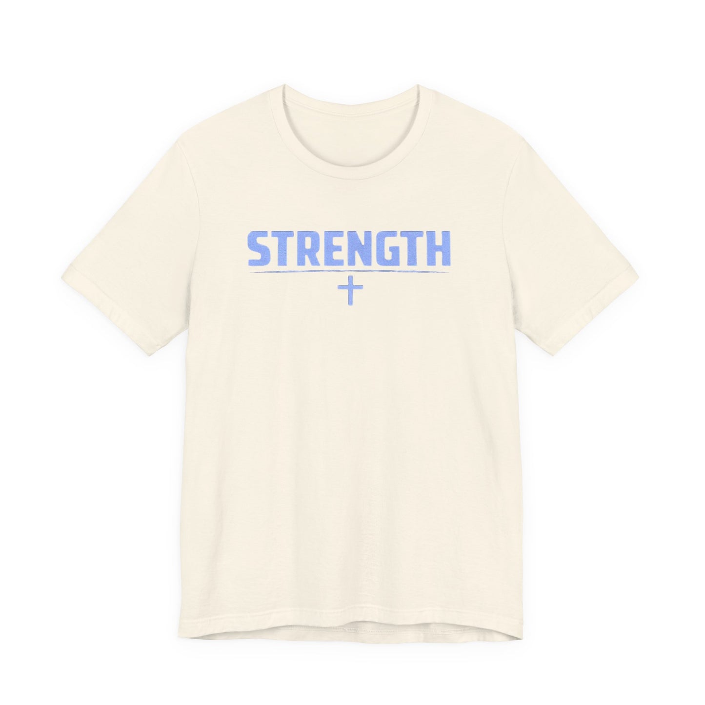 Strength with Cross Tee — Minimal Motivational Fitness Shirt