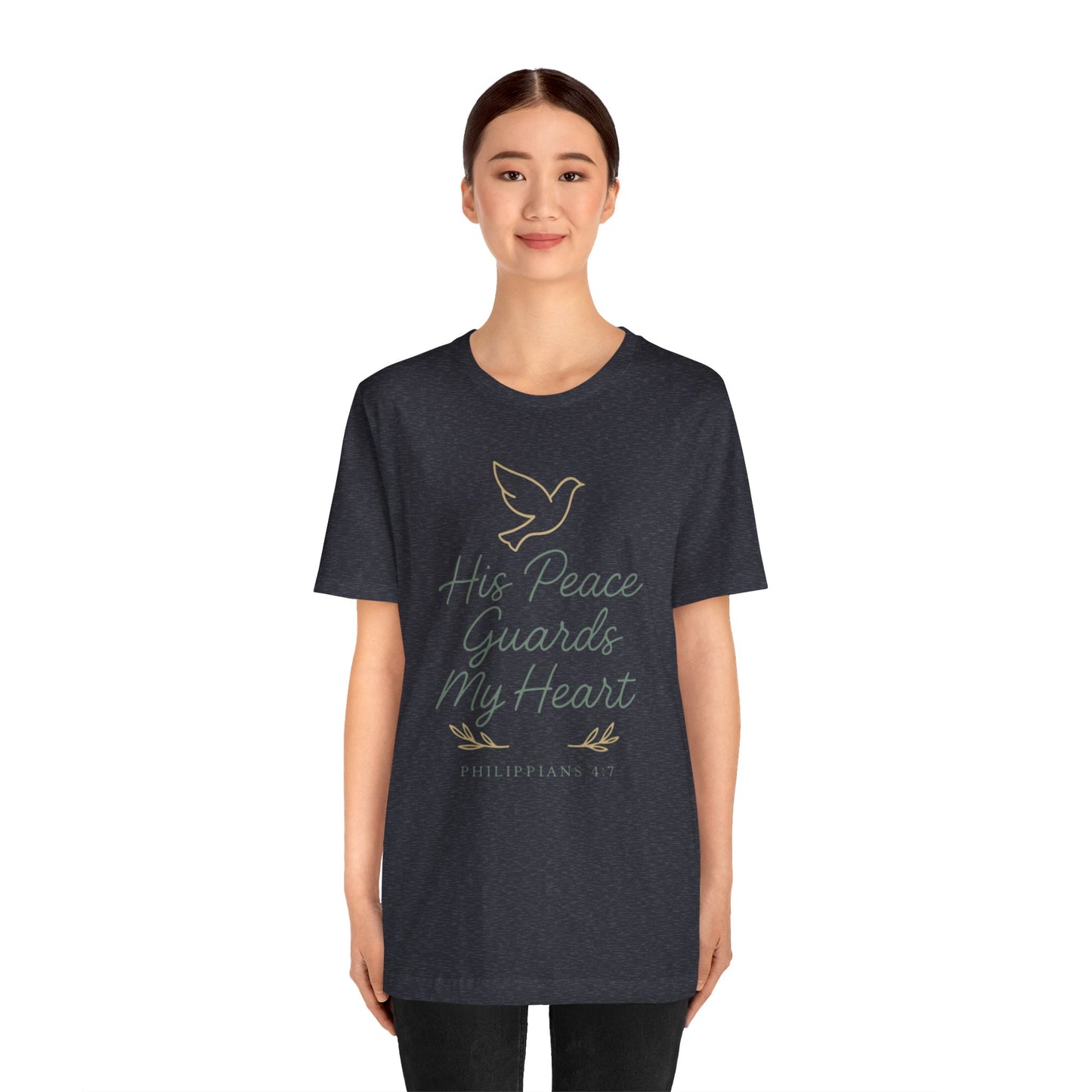 His Peace Guards My Heart Tee — Philippians 4:7 Christian Dove T-Shirt